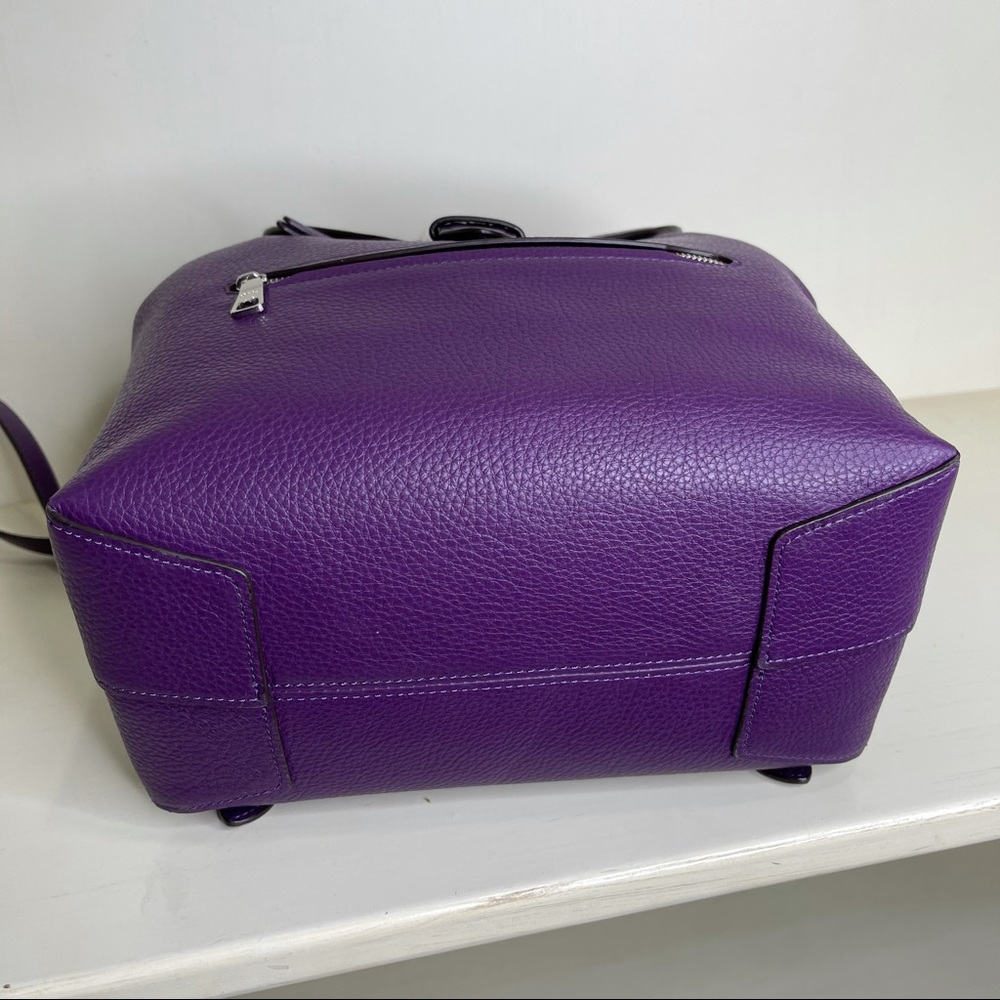 New! Coach Kleo Backpack Dark Amethyst Purple Pebble Leather Bag NWT $428 - Picture 5 of 6